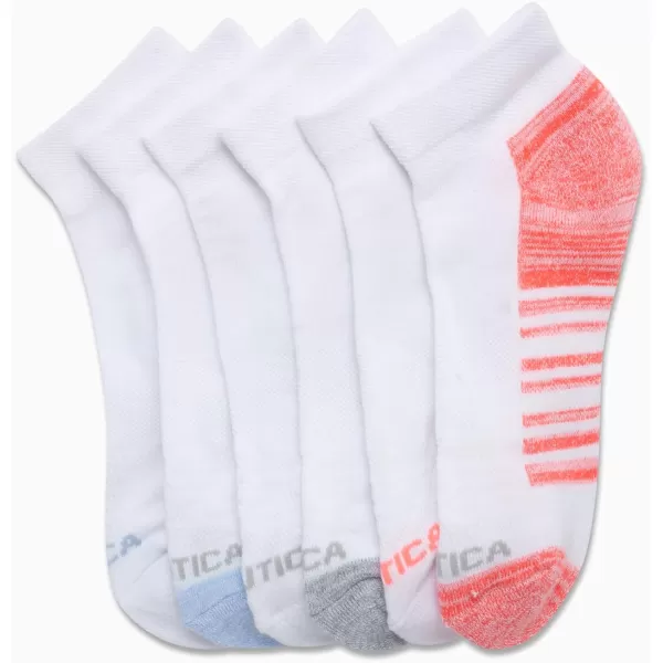 Nautica Womens Comfort Cushioned Quarter Cut Moisture Control Athletic Socks 6 PackWhite Assorted