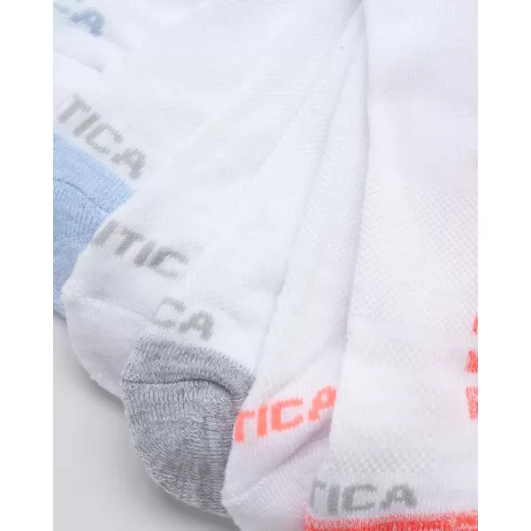 Nautica Womens Comfort Cushioned Quarter Cut Moisture Control Athletic Socks 6 PackWhite Assorted