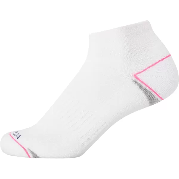 Nautica Womens Comfort Cushioned Quarter Cut Moisture Control Athletic Socks 6 PackWhite Out