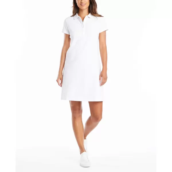 Nautica Womens Easy Classic Short Sleeve Stretch Cotton Polo DressBright White