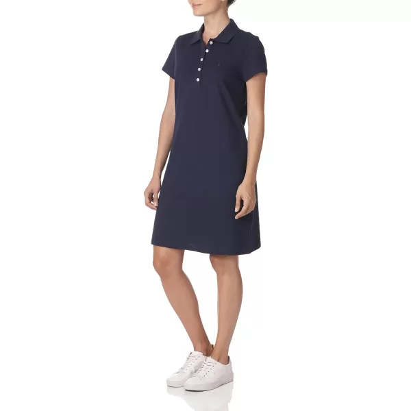 Nautica Womens Easy Classic Short Sleeve Stretch Cotton Polo DressNavy Seas