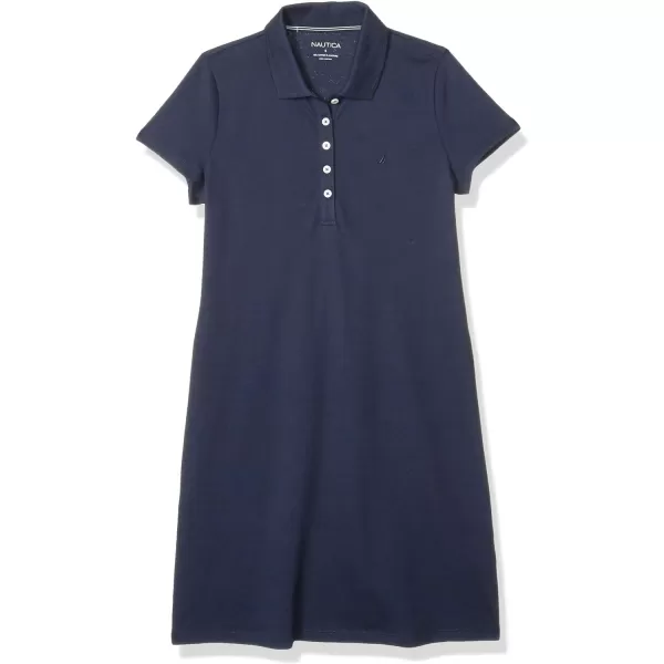 Nautica Womens Easy Classic Short Sleeve Stretch Cotton Polo DressNavy Seas