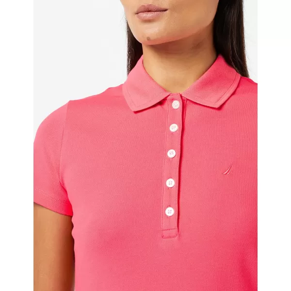 Nautica Womens Easy Classic Short Sleeve Stretch Cotton Polo DressRouge Pink