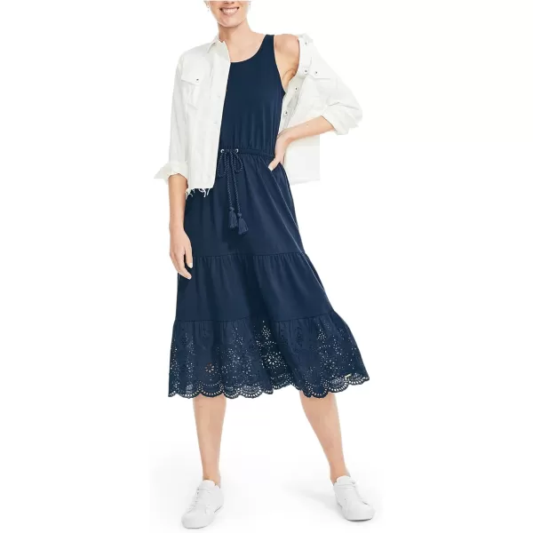 Nautica Womens Eyelet Midi DressNavy Seas