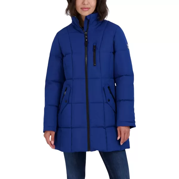 Nautica Womens Heavyweight Puffer Jacket with Faux Fur Lined HoodCobalt