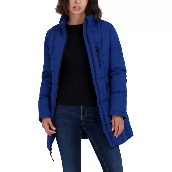 Nautica Womens Heavyweight Puffer Jacket with Faux Fur Lined HoodCobalt