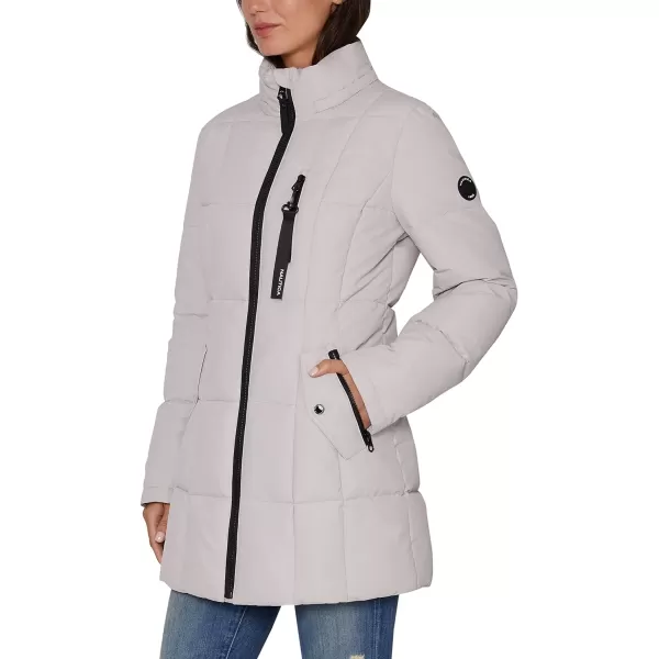 Nautica Womens Heavyweight Puffer Jacket with Faux Fur Lined HoodLimestone