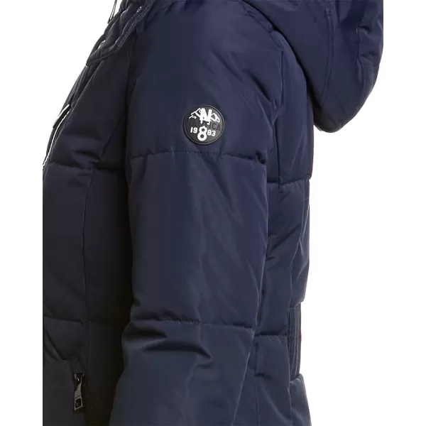 Nautica Womens Heavyweight Puffer Jacket with Faux Fur Lined HoodNavy Seas