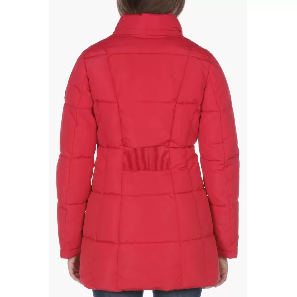 Nautica Womens Heavyweight Puffer Jacket with Faux Fur Lined HoodVintage Nautica Red