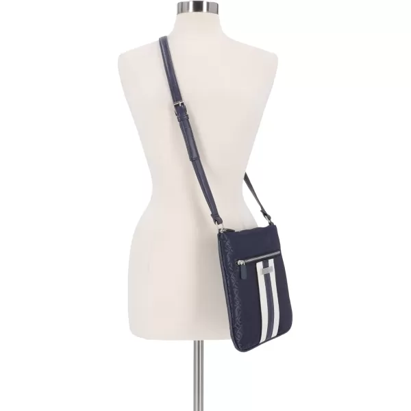 Nautica Womens Lakeside Signature Jaquard North South Crossbody BagNavy