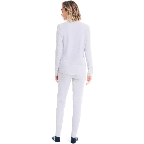 Nautica Womens Long Sleeve Long Johns Base Layer Waffle Thermal Underwear SetTrue Grey