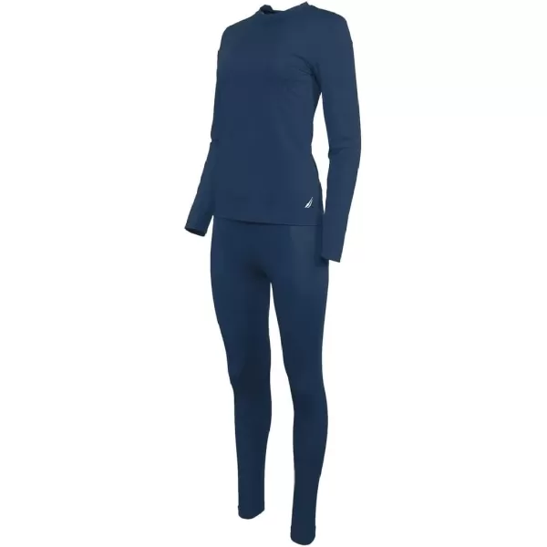 Nautica Womens Long Sleeve Long Johns Thermal Underwear Base Layer SetNavy