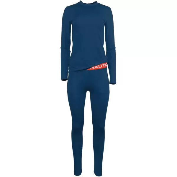 Nautica Womens Long Sleeve Long Johns Thermal Underwear Base Layer SetNavy
