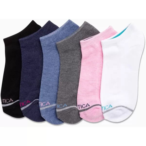 Nautica Womens Low Cut Cushioned Moisture Control Athletic Socks 6 PackPink Assorted