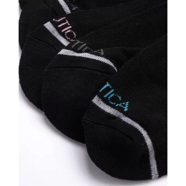 Nautica Womens Low Cut Cushioned Moisture Control Athletic Socks 6 PackSolid Black