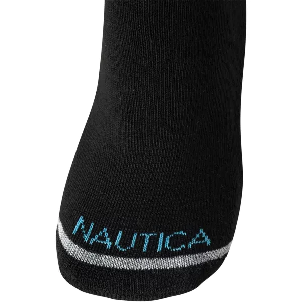 Nautica Womens Low Cut Cushioned Moisture Control Athletic Socks 6 PackSolid Black