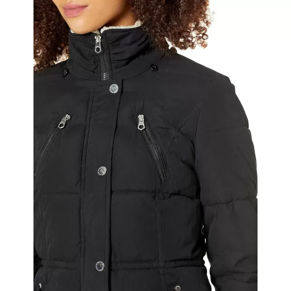 Nautica Womens Microfiber Heavy Weight Parka Down CoatBlack