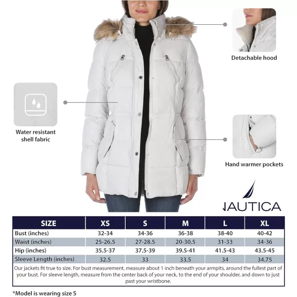 Nautica Womens Microfiber Heavy Weight Parka Down CoatCement