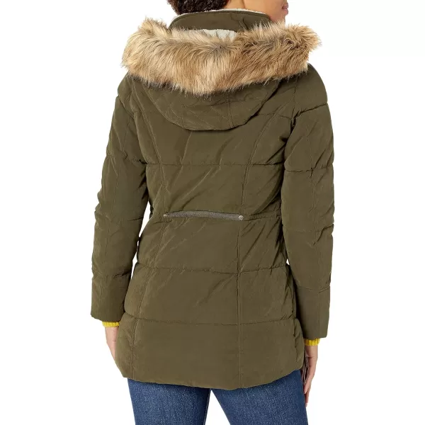 Nautica Womens Microfiber Heavy Weight Parka Down CoatOlive