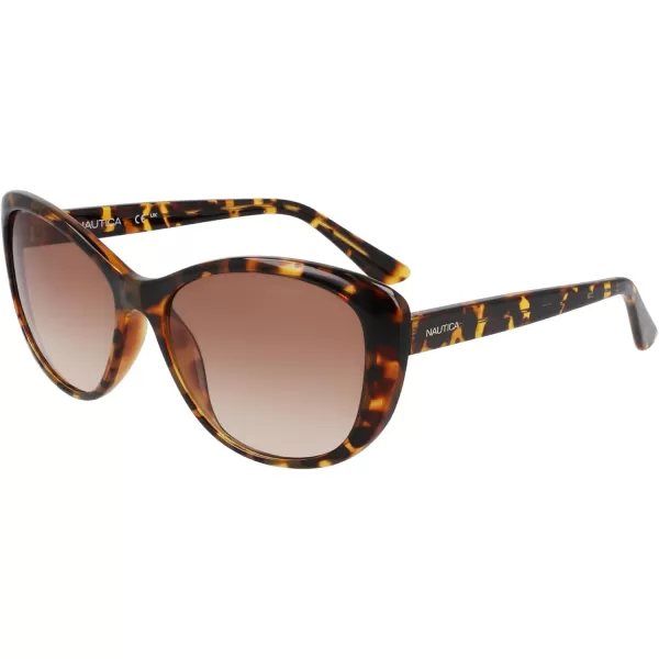 Nautica Womens N2242s Oval SunglassesDark Tortoise