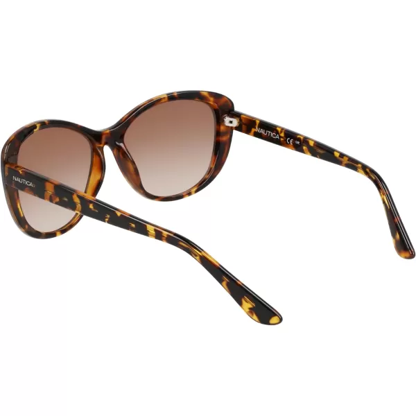 Nautica Womens N2242s Oval SunglassesDark Tortoise