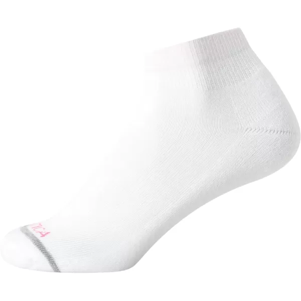 Nautica Womens Quarter Cut Moisture Control Athletic Socks with Cushioned Comfort 12 PackWhite