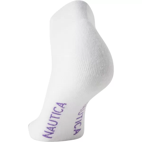 Nautica Womens Quarter Cut Moisture Control Athletic Socks with Cushioned Comfort 12 PackWhite Out