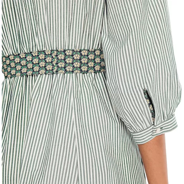 Nautica Womens QuarterSleeve Striped Shirt DressBotantical Garden