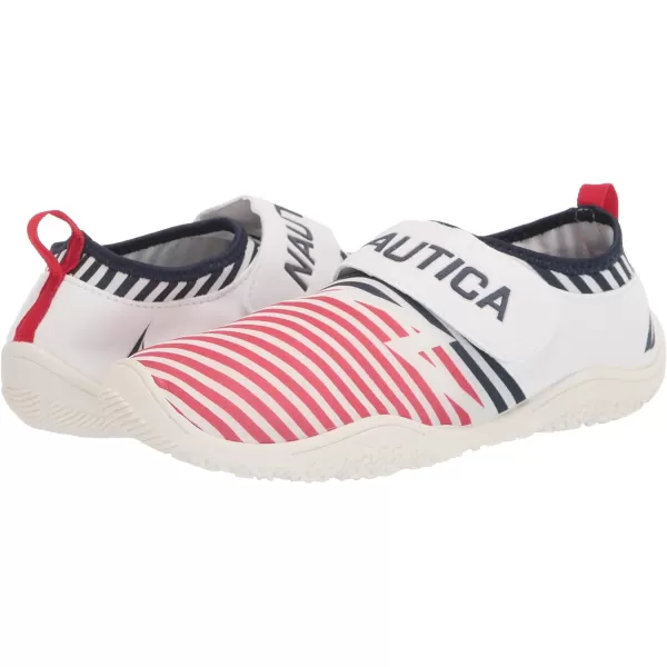 Nautica Womens Rawan Athletic Water Shoes Barefoot Beach Sports Summer ShoeArlenered White and Blue