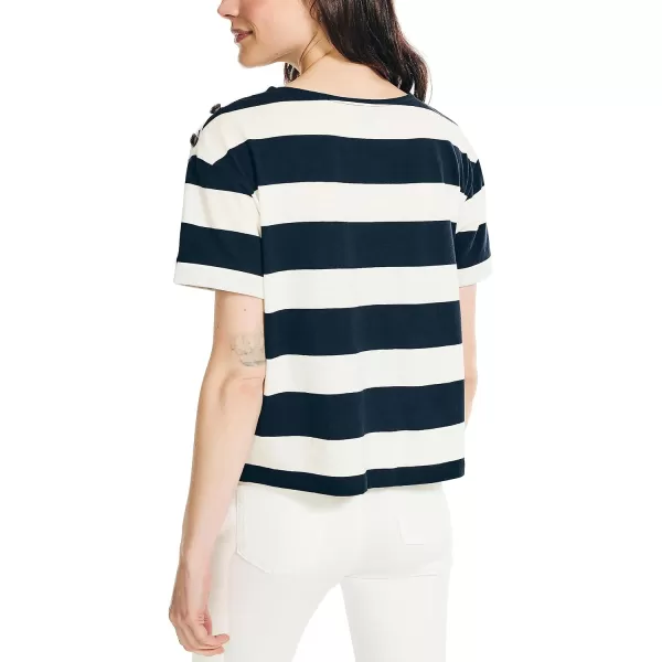 Nautica Womens Rugby Striped TopMarshmallow