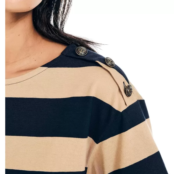 Nautica Womens Rugby Striped TopTannin