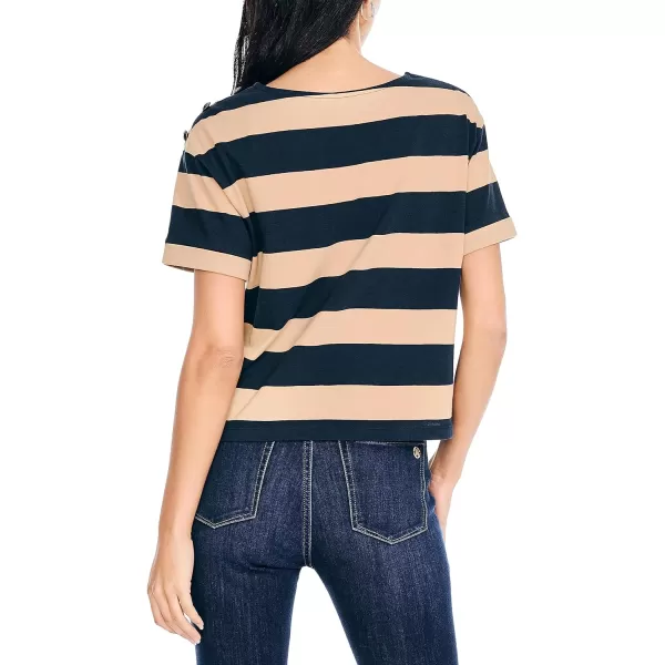 Nautica Womens Rugby Striped TopTannin