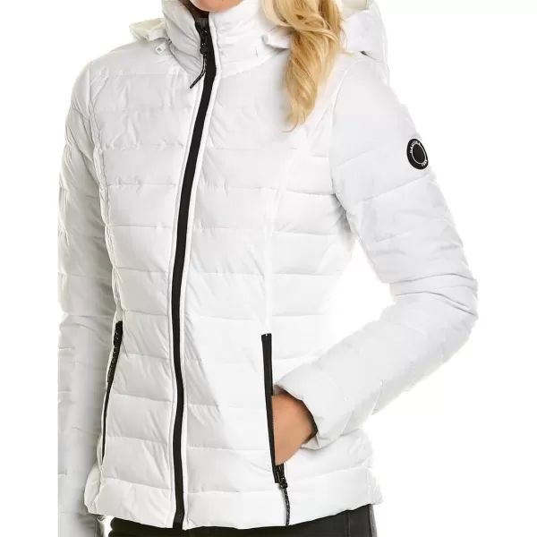 Nautica Womens Short Stretch Packable Jacket with HoodWinter White