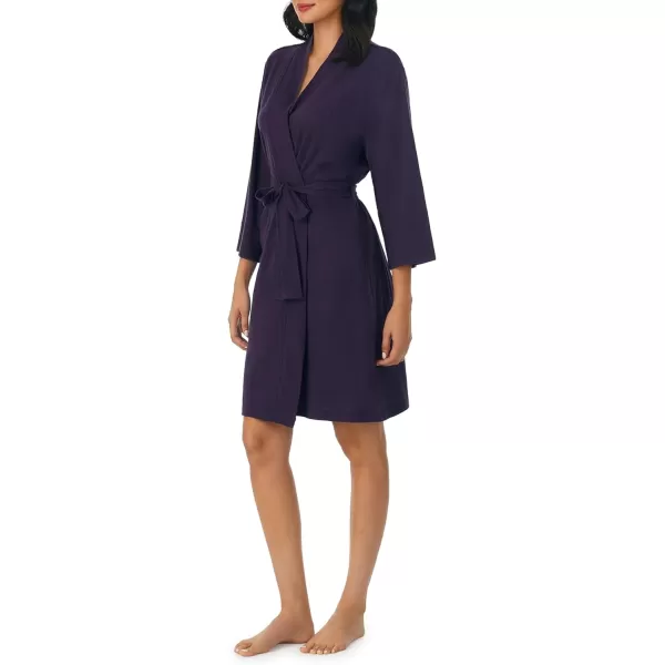 Nautica Womens Sleepwear Cotton Jersey Knit Robe Regular and Plus SizeEggplant