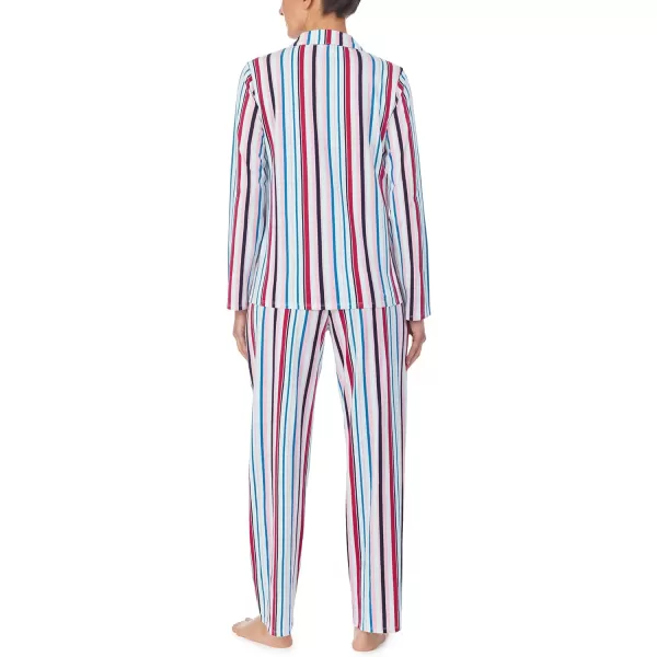 Nautica Womens Sleepwear Long Sleeve Button Down Shirt and Pant 2Piece Pajama SetMulticolored