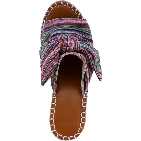 Nautica Womens SlipOn Espadrille Wedge Sandals with Knotty Bow  Summer StyleBeach Multi