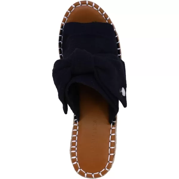 Nautica Womens SlipOn Espadrille Wedge Sandals with Knotty Bow  Summer StyleBlack