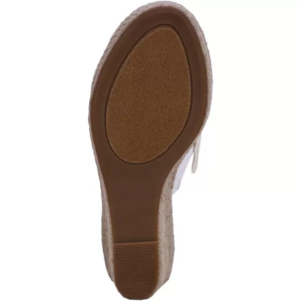 Nautica Womens SlipOn Espadrille Wedge Sandals with Knotty Bow  Summer StyleWhite