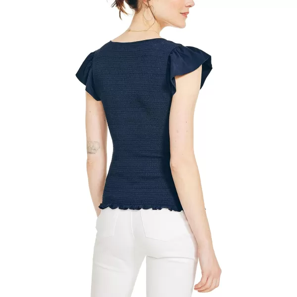 Nautica Womens Smocked TopNavy Seas