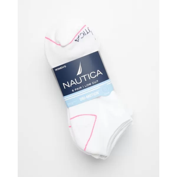 Nautica Womens Socks  Athletic Cushion Low Cut Socks 6 PackBright Assortment