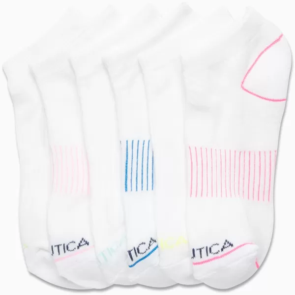 Nautica Womens Socks  Athletic Cushion Low Cut Socks 6 PackBright Assortment