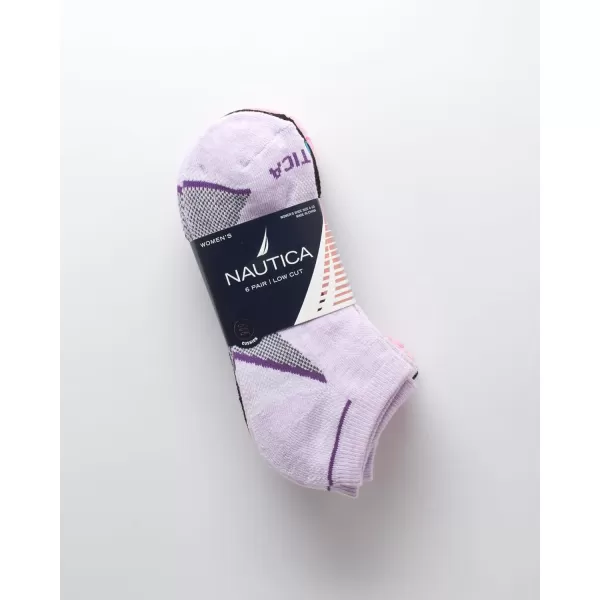 Nautica Womens Socks  Athletic Cushion Low Cut Socks 6 PackOrchid Heather