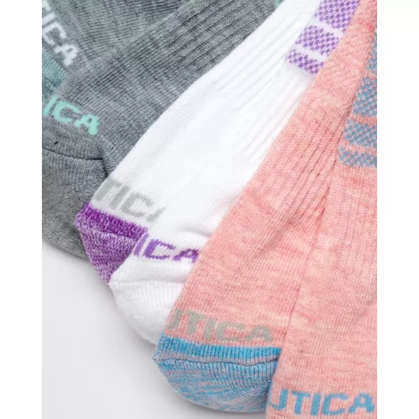 Nautica Womens Socks  Athletic Cushion Low Cut Socks 6 PackPink Assorted