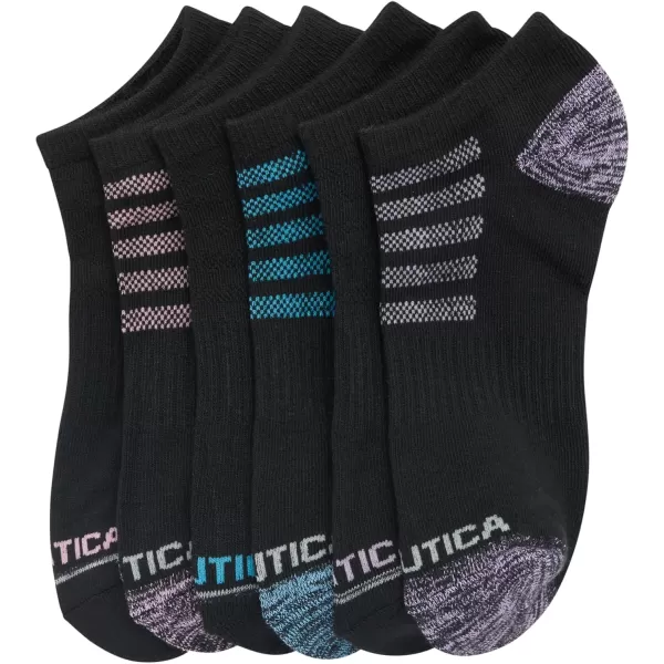 Nautica Womens Socks  Athletic Cushion Low Cut Socks 6 PackPure Black