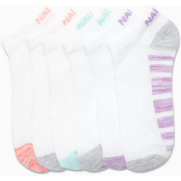 Nautica Womens Socks  Athletic Cushion Low Cut Socks 6 PackWhite Assortment