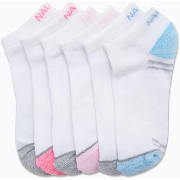 Nautica Womens Socks  Athletic Cushion Low Cut Socks 6 PackWhitePink