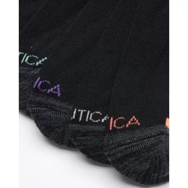 Nautica Womens Socks  Athletic Cushion Quarter Cut Socks 6 PackBlack