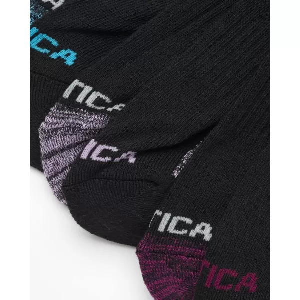 Nautica Womens Socks  Athletic Cushion Quarter Cut Socks 6 PackBlackBlue