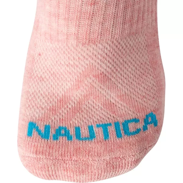 Nautica Womens Socks  Athletic Cushion Quarter Cut Socks 6 PackPink Heather Assorted