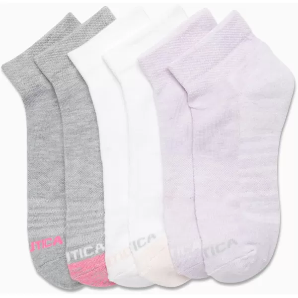 Nautica Womens Socks  Athletic Cushion Quarter Cut Socks 6 PackPurple Heather Assorted